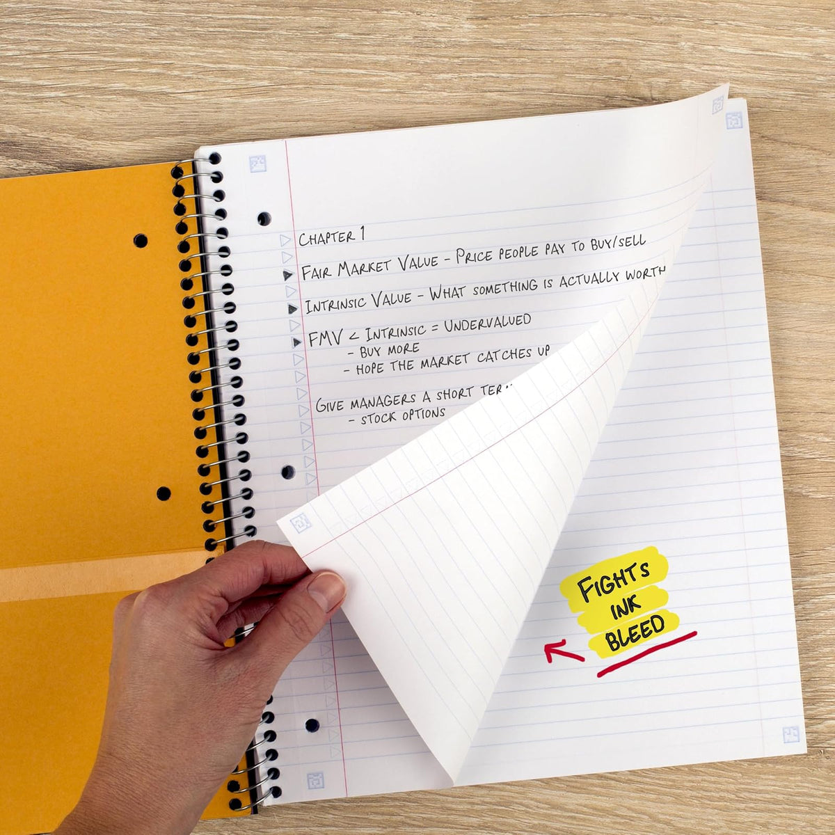 Five Star - Cuaderno en espiral, 3 temas, papel rayado universitario, 150 hojas, 11 x 8-1/2 pulgadas, blanco (72464)