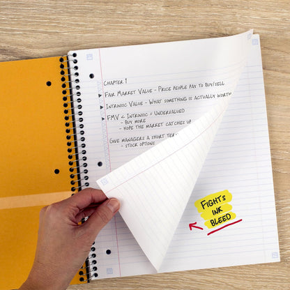 Five Star - Cuaderno en espiral, 3 temas, papel rayado universitario, 150 hojas, 11 x 8-1/2 pulgadas, blanco (72464)