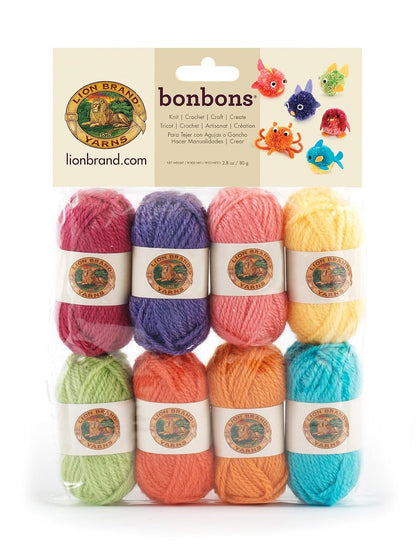 Lion Brand Bonbons Estambre en Miniatura, 8 Madejas - Brights