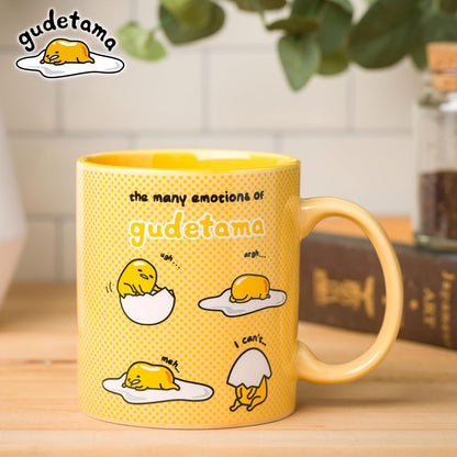 Silver Buffalo Sanrio The Many Emotions of Gudetama Lazy Egg Taza de cerámica, 20 onzas