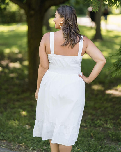 The Drop Vestido Midi Para Mujer, de Tirantes, Blanco Brillante, por @caralynmirand