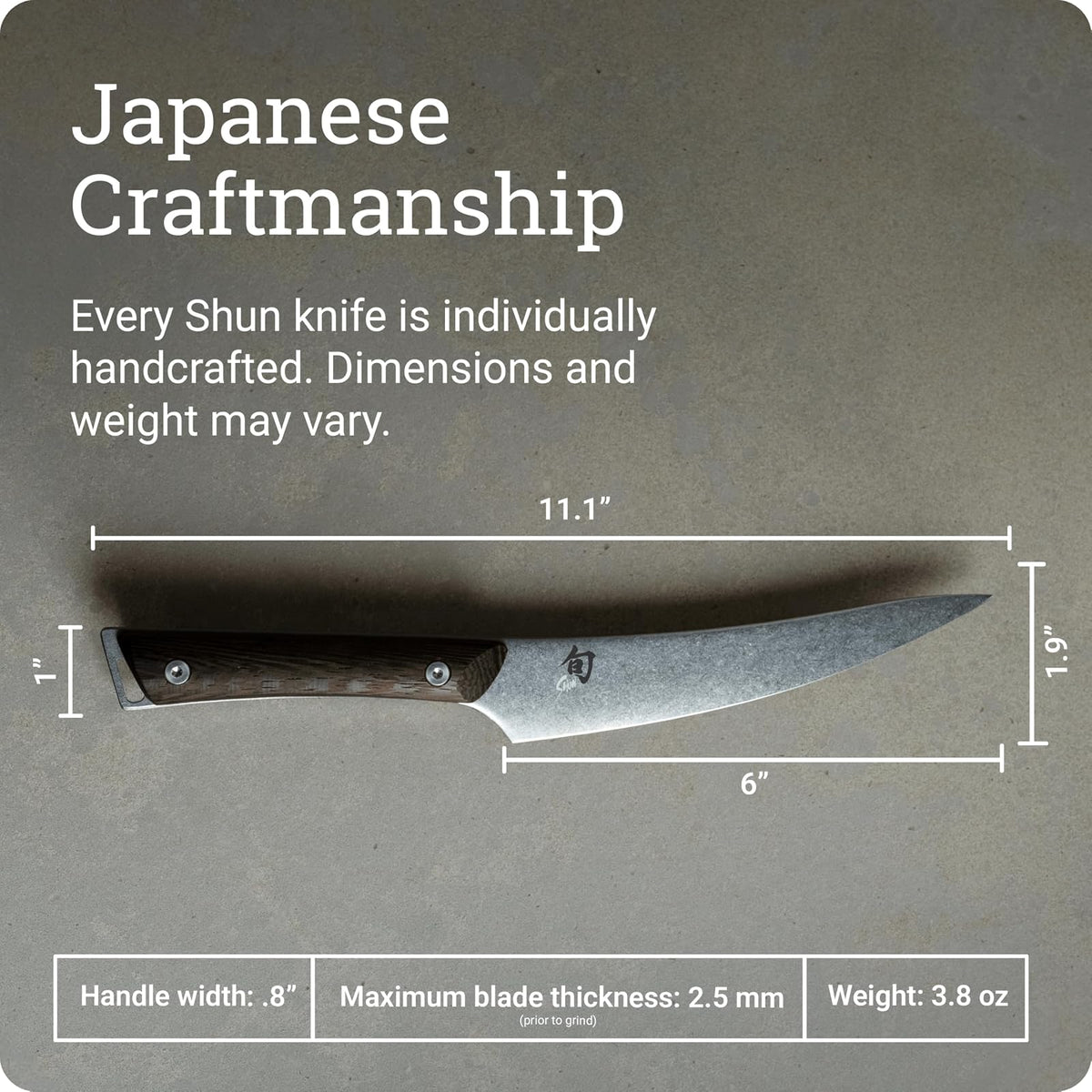 Shun Cutlery Kanso Cuchillo para deshuesar y filete de 6.5 pulgadas, se desliza fácilmente a través de carne y pescado, auténtico, hecho a mano, cuchillo japonés, filete y recortador, plateado