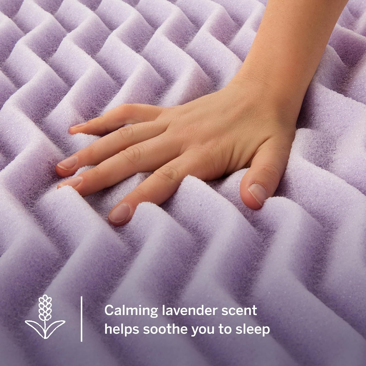 Lucid - Colchoneta de Memory Foam con Infusión de Lavanda - Sobrecolchón de 5 Zonas de 7.5 cm - Topper para Colchón - Sensación Suave y Acolchada - Alivia Puntos de Presión - Individual