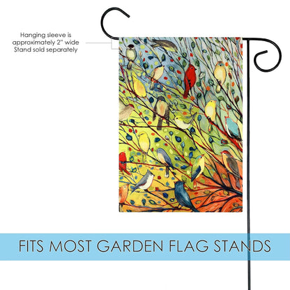 Toland Home Garden 119537 - Bandera de primavera de pájaros de árbol de 12 x 18 pulgadas, bandera de jardín de doble cara para decoración de patio al aire última intervensión, hogar, verano, otoño