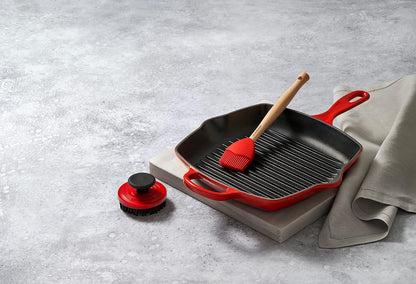 Le Creuset - Cepillo para Polvo de Nailon, 3 1/4 Pulgadas, Color Cereza