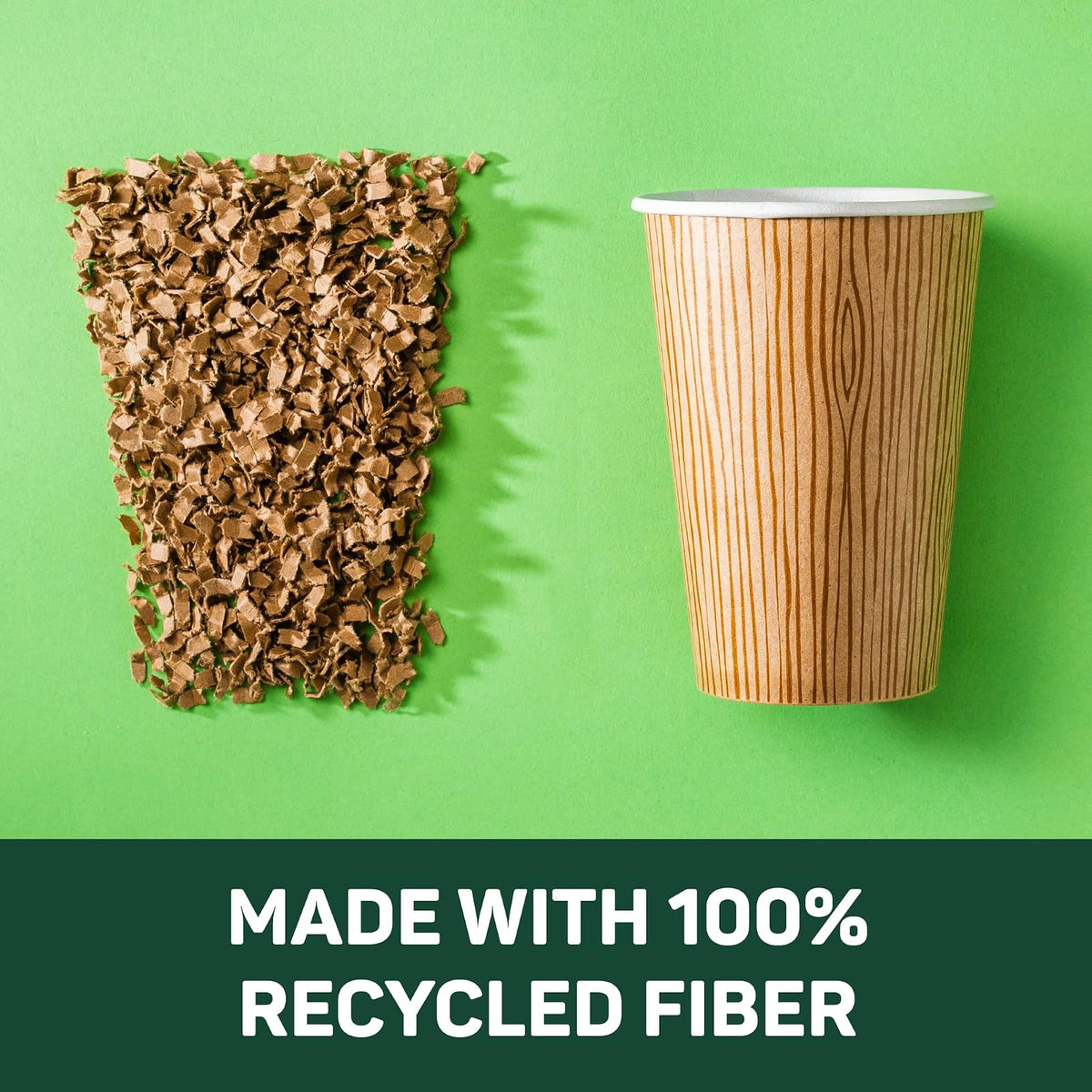 EcoSmart® - Vasos de papel de fibra 100% reciclada, tazas de café desechables de 16 onzas con tapas y mangas, 96 tazas ecológicas (6 paquetes combinados de 16 tazas, tapas y fundas)