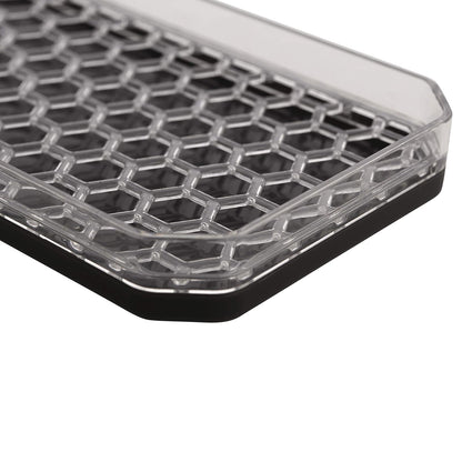 Spectrum Diversified Hexa Sponge & Brush Kitchen Organizer with Refillable Soap Pump, Sponge & Dish, Easy-Clean Sink Organization & Dish Brush Holder with Removable Base, Clear/Gray