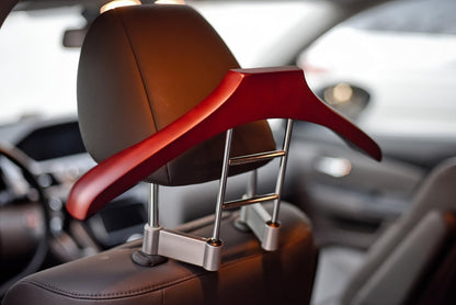 Maxsa 20022 - percha de ropa de mayordomo de coche para coches, perfecto para traje, chamarra, chamarra, camisa, bolso y accesorios, diseño de madera maciza y metal, organizador de asiento duradero y