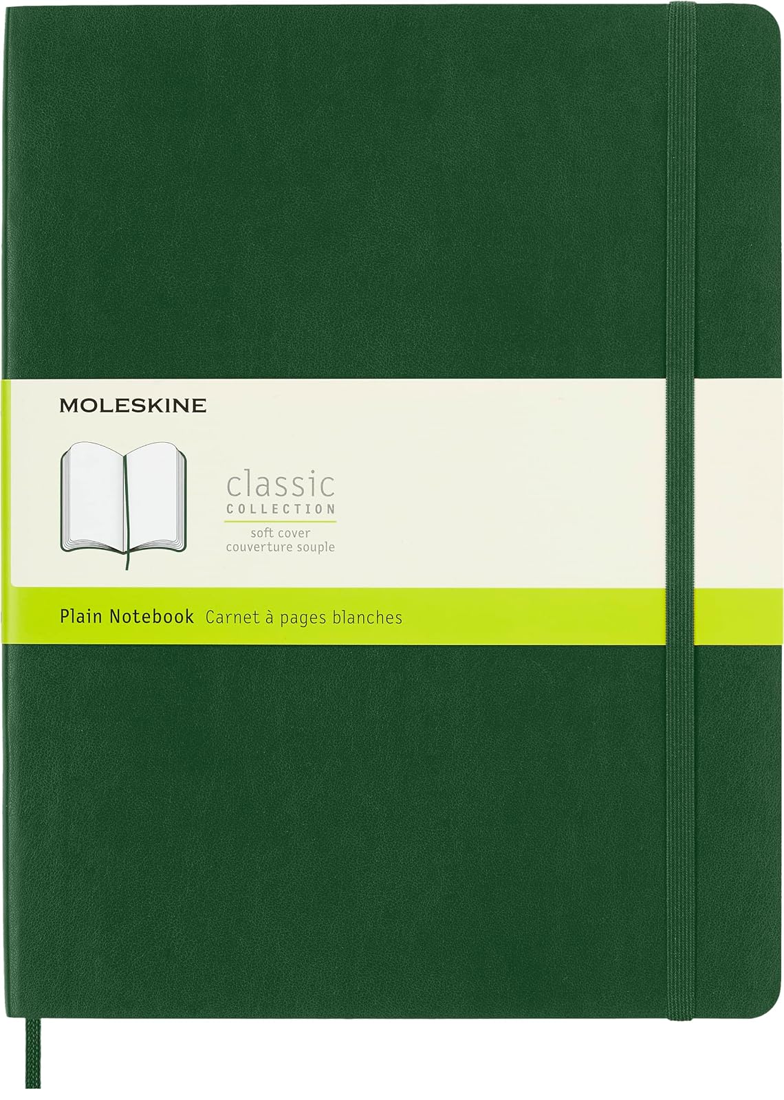 Moleskine Cuaderno Clásico Cubierta Suave XL, 7.5 x 9.5 Pulgadas - Liso - Verde