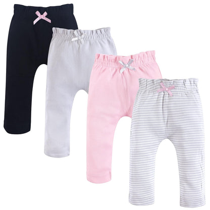 Touched by Nature Pantalones de algodón orgánico para bebé - 6-9 Meses - Gris Rosa