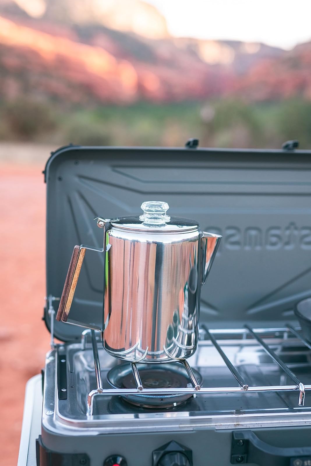 StanSport - Cafetera percolater de acero inoxidable para 9 tazas