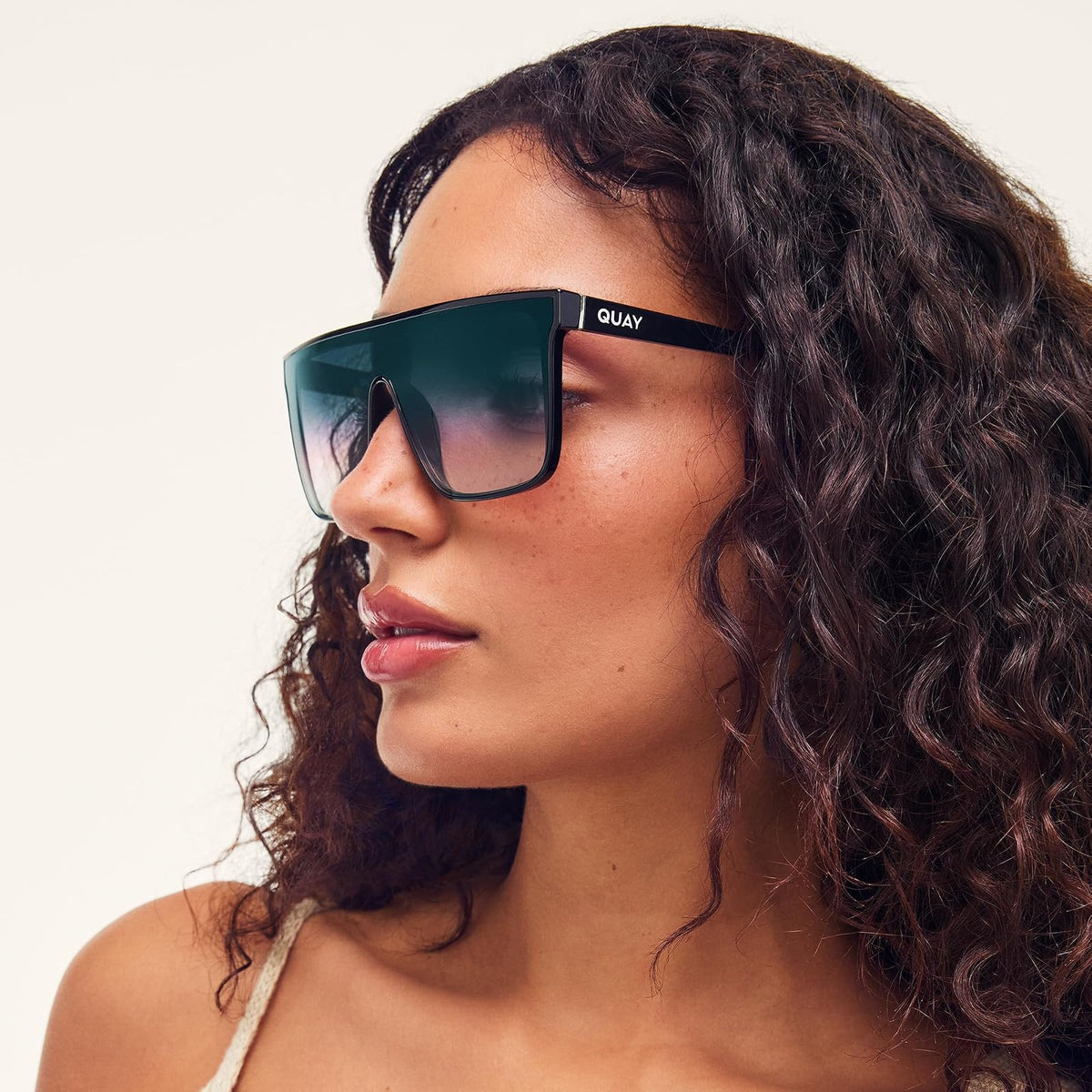Quay - anteojos de sol para hombres y mujeres, lentes polarizadas Nightfall Remixed con protección UV, lentes de sol de gran tamaño