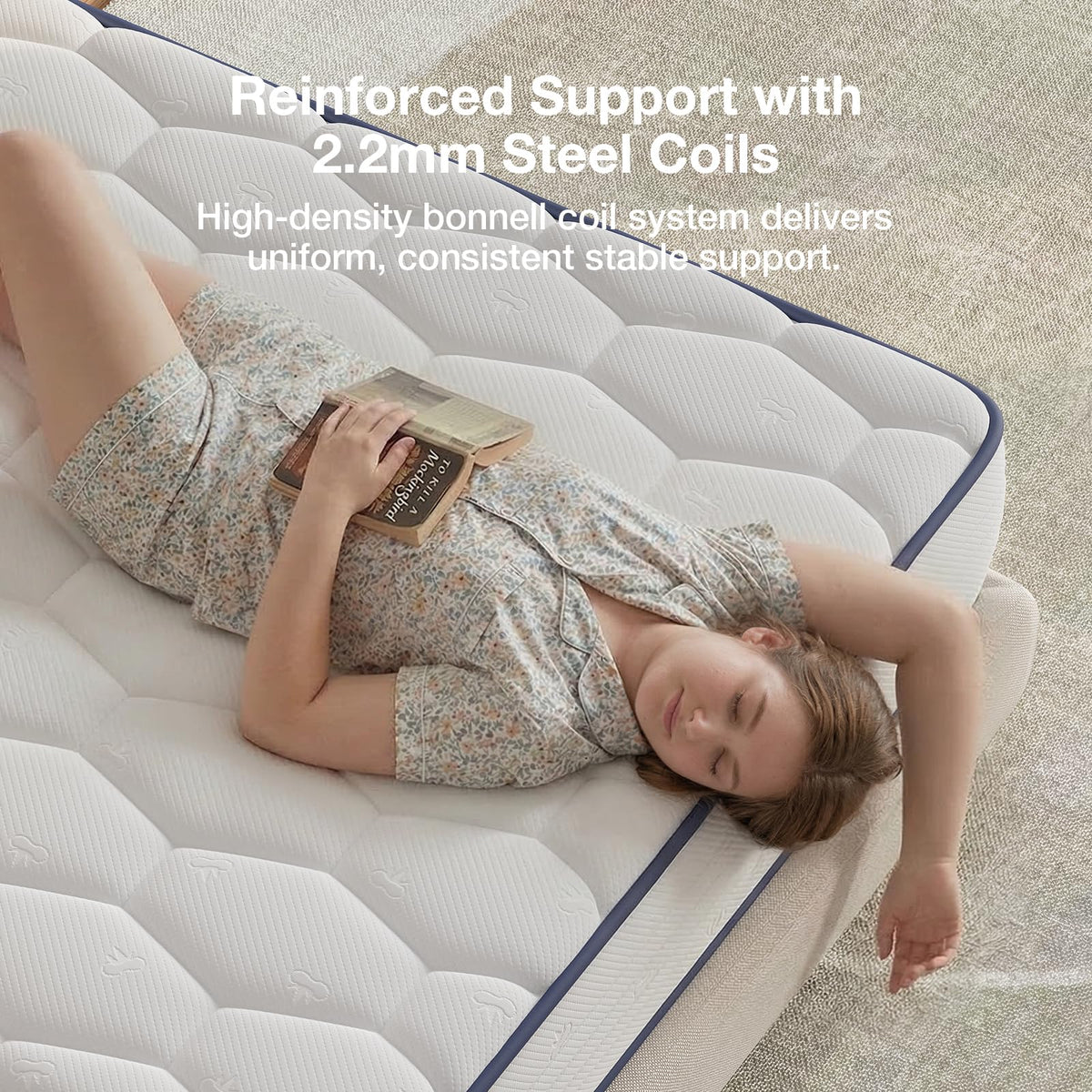 Novilla Colchón Doble de 8 Pulgadas, Bonnell Spring Hybrid con Soporte de | Capa de espuma adaptable, bocinas de acero para un apoyo duradero, comodidad de refrigeración, certificado CertiPUR-US