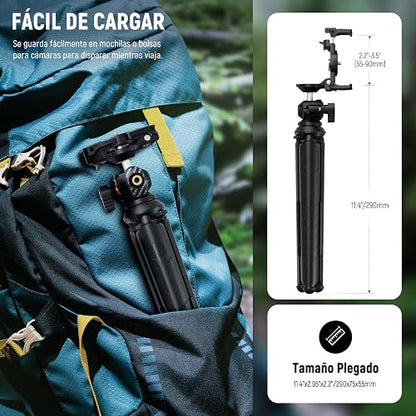 NEEWER Trípode para iPhone con Mando a Distancia, Mini Trípode Flexible para Teléfono Vlog Selfie Stick con Soporte Movil y Adaptador Action CAM Compatible con iPhone 16 GoPro Hero 13 Insta360