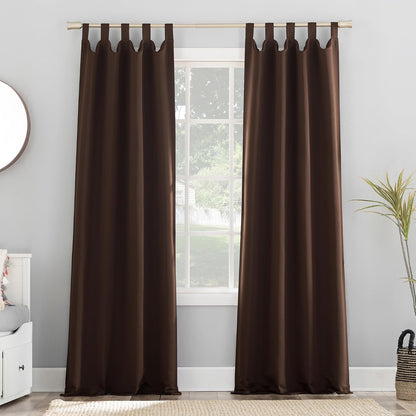 Sun Zero Panel de Cortina Blackout Easton, 40 x 95 in, Perla - Chocolate - 101.6An x 213.4Al cm (1 Paneles)