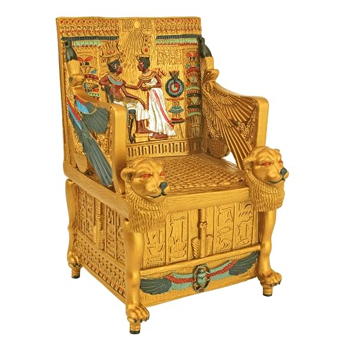 Decoración – Cajita de King Tut Trono Caja de joyería Egipcio – Egipcio estatuas