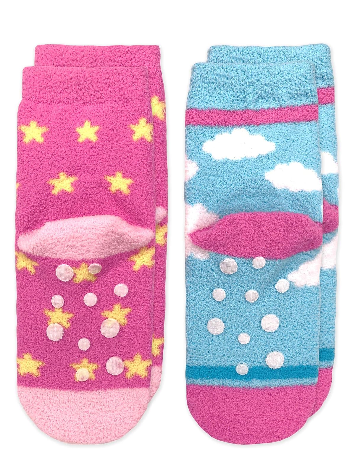 Jefferies Socks Slipper Socks Jefferies Socks - Calcetines de unicornio y arco iris coloridos para niña, paquete de 2, multicolor, XS Niñas