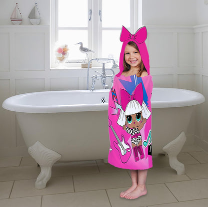 L.O.L. Surprise! - Toalla de baño de algodón Suave con Capucha, 24 x 50 Pulgadas, Color Rosa
