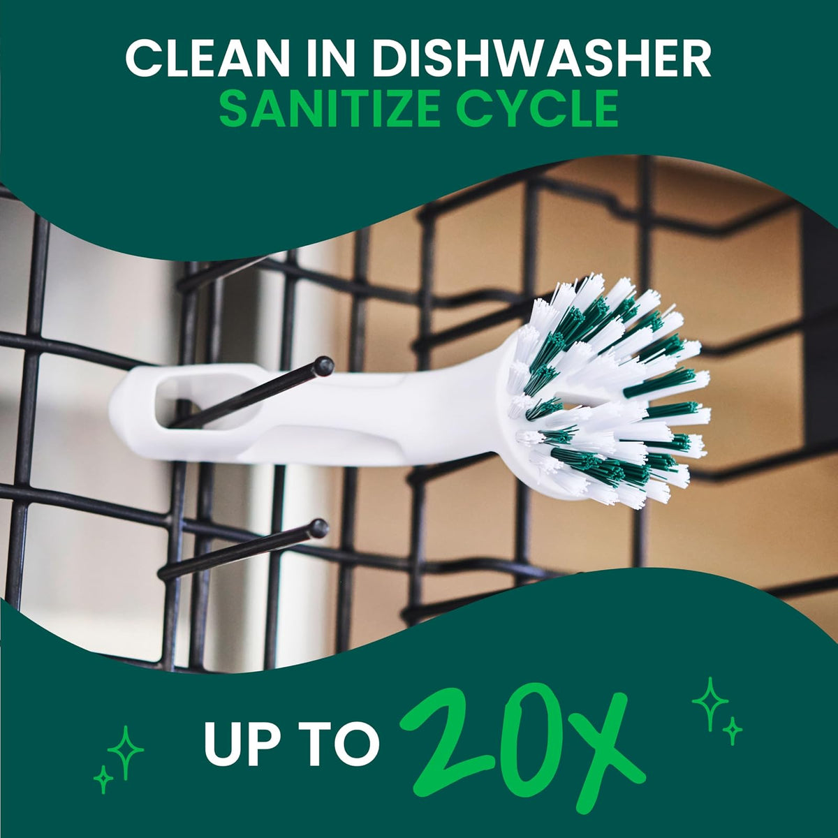 Scotch-Brite Little Handy Scrubber, Small and Versatile Cleaning Tool with Long Lasting Bristles, 6-Scrubbers Total