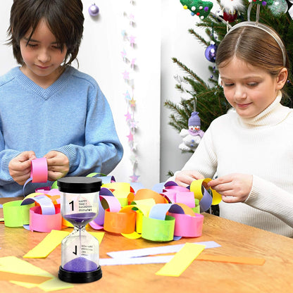 Funien Reloj de Arena - Set de 6 Temporizadores de Arena 1/3/5/10/15/30 Minutos para Juegos de Niños, Aula, Cocina y Decoración de Oficina