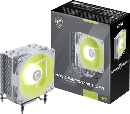 Sisipador CPU MSI MAG COREFROZR AA13 WHITE - Enfriador de Aire para CPU AIO ARGB - Compatible con LGA 1700/1851 / AM5/AM4 - Ventilador ARGB PWM de 120 mm, Color Blanco