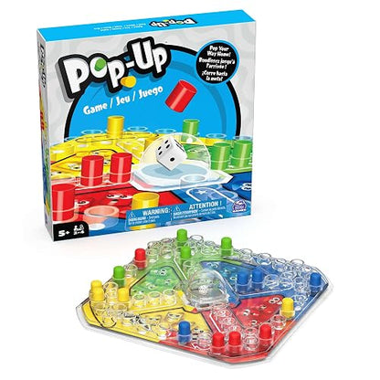 Spin Master Games, Juego Pop-Up para niños, Colorido Juego de Mesa para 2-4 Jugadores con Tirador automático para Noches de Juego en Familia, Juegos Divertidos, para niños a Partir de 5 años