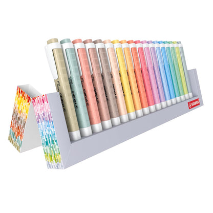 STABILO swing cool Nature COLORS - Set de escritorio con 18 Marcatextos