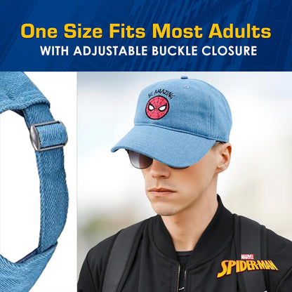 Marvel Spider-Man - Gorro de algodón Ajustable para papá, Gorra de béisbol con ala Curvada