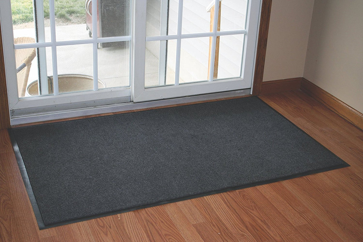 Durable Corporation-654S46 Wipe-N-Walk - Alfombrilla de Entrada para Interior de Alfombra, 1,2 x 1,2 m, Color Gris