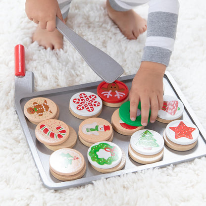 Melissa & Doug Juego de Madera Para Rebanar y Hornear Galletas de Navidad