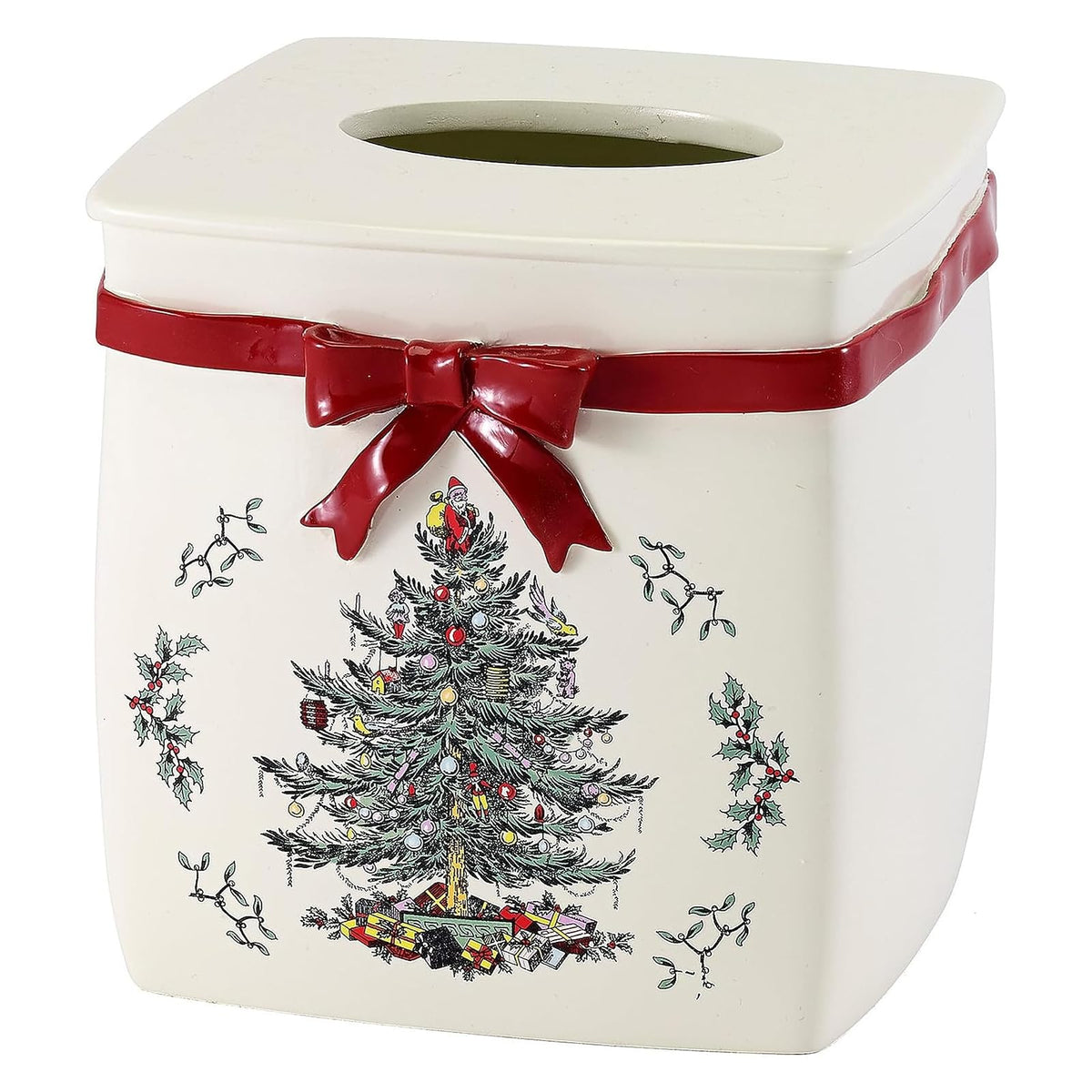 Avanti Linens Spode - Cubierta de Caja de pañuelos, Accesorios de encimera, decoración del hogar de día Festivo (colección de árbol de Navidad)