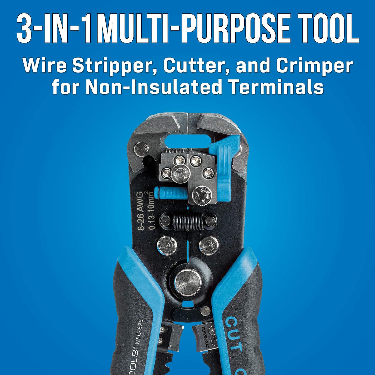 Jonard Tools WSC-826 - Pelacables y crimpadora ajustable, 8-26 Awg