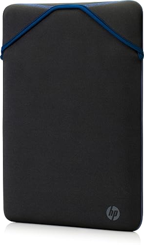 HP Funda para Laptop Reversible 15.6", Diseño Delgado, Doble Vista, Hecho con Neopreno, 39.6 cm, Negro/Azul (2F1X7AA)