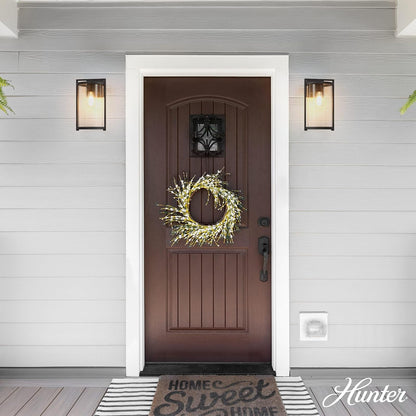 Hunter Fan, Colgante de pared Astwood Negro Mate para Exterior 1 Luz 14 pulgadas