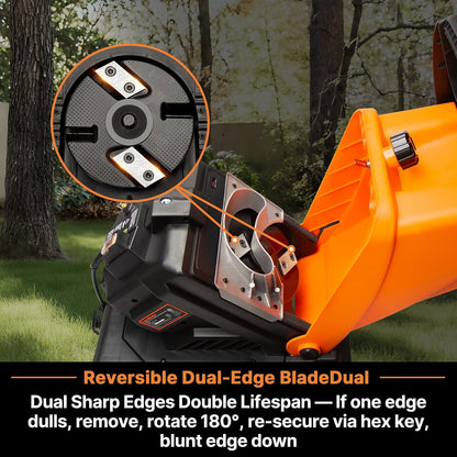 LawnMaster FD1504 - Trituradora eléctrica de madera de 15 amperios con contenedor de colección