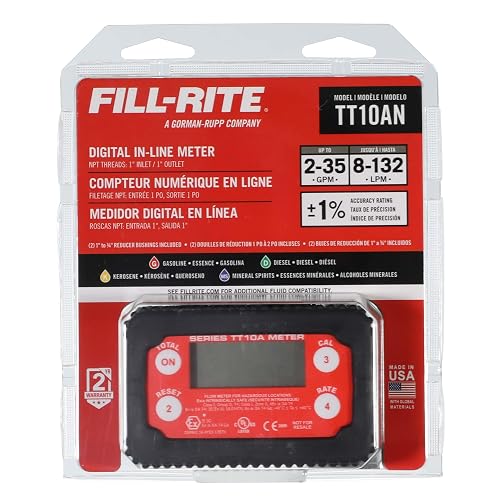 Fill-Rite TT10AN - Medidor digital de transferencia de combustible de 1 '2-35 GPM