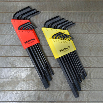 Bondhus 22199 Llave hexagonal en L DoublePK, longitud larga, 12137 .050-3/8 pulgadas y 12199 1.5-10 mm