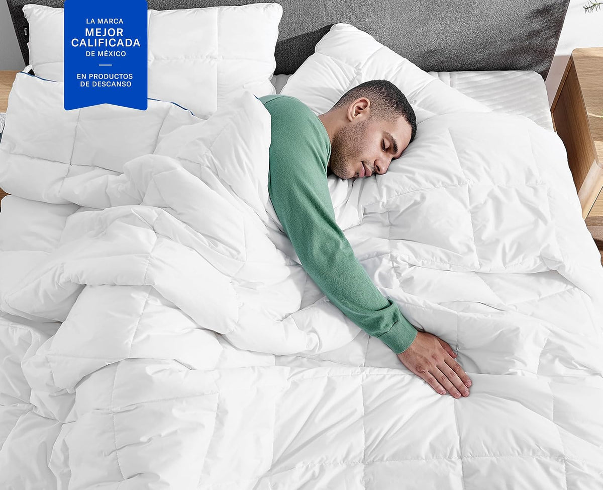 Luuna Nuevo Duvet de Plumón de Microfibra Primavera/Otoño, Down Alternative, Matrimonial-Queen Size, 12 Meses de Garantía