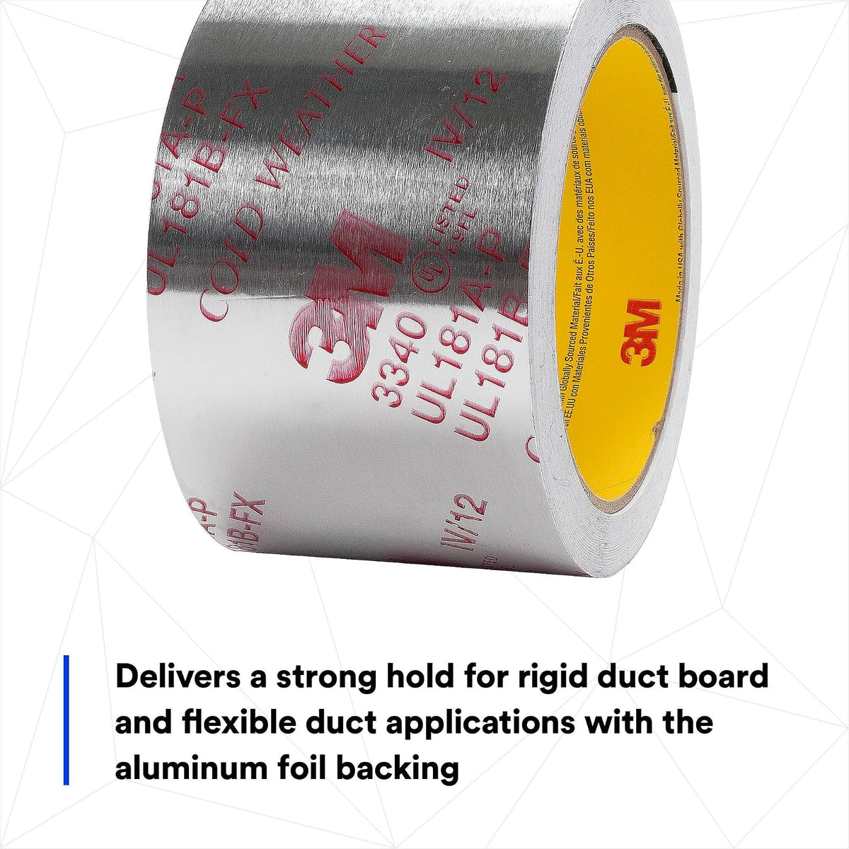 3M Cinta de Aluminio 3340 2.5" x 50 yd, Sellado HVAC Conductos