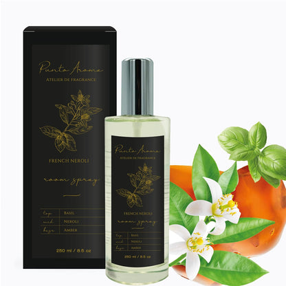 Punto Aroma - Home Mist 250ml - Ambientador de Fragancia Premium - Air Freshener - Spray aromatizante con atomizador - Ideal para casa, automóvil, oficina, carro, baño (French Neroli)