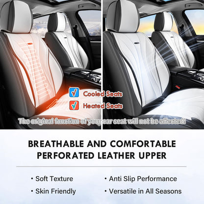 Coverado Fundas de Asiento Delantero, Fundas de Asiento de Piel de Lujo para automóviles, Fundas de Asiento de automóvil, Protector de Asiento de Automóvil, Impermeables, Fundas de Asiento de Automóvil de