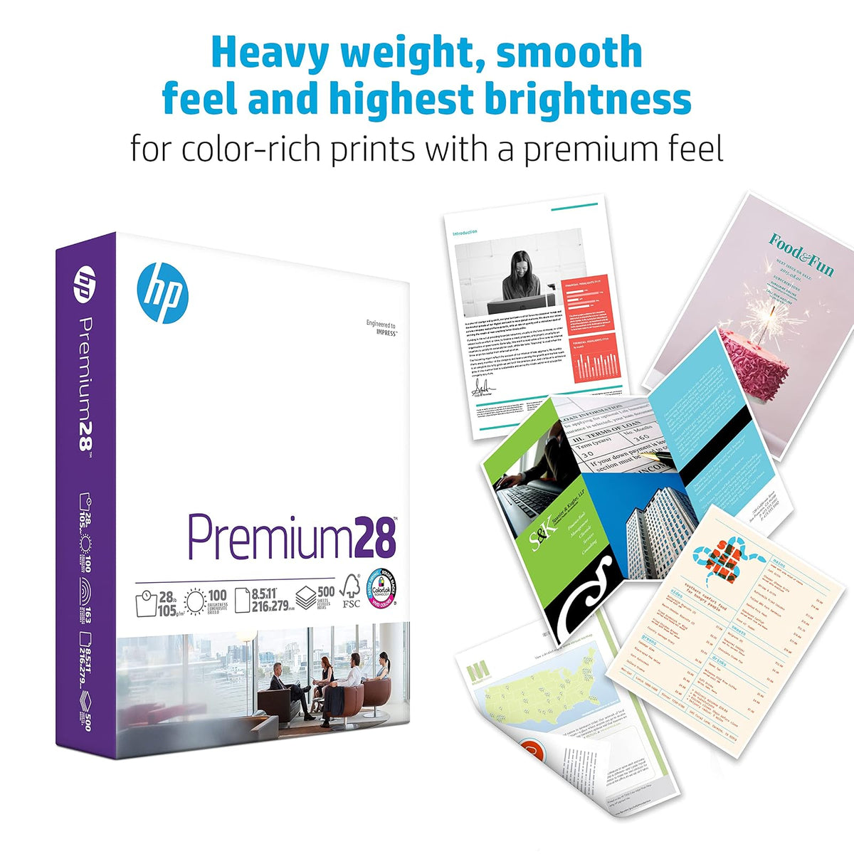 HP Papel, Color LaserJet Poly Wrap, 12.7 kilogram, 8.5 x 11, 98 brillante, Carta, Blanco, 500 Sheets
