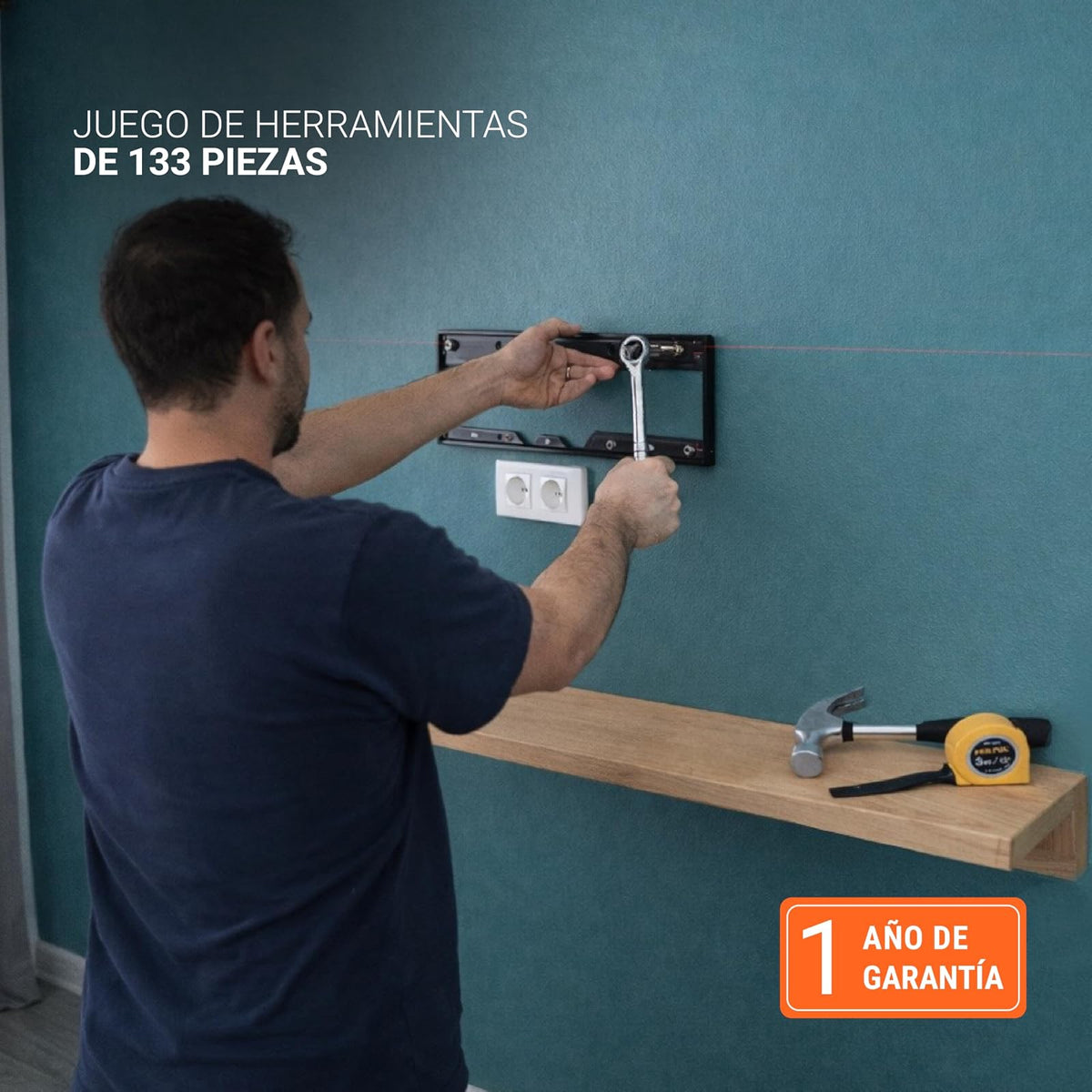 Pretul Set de Herramientas SET-133 133 Piezas | Estuche plástico, llaves y desarmadores, dados, flexómetro, garantía