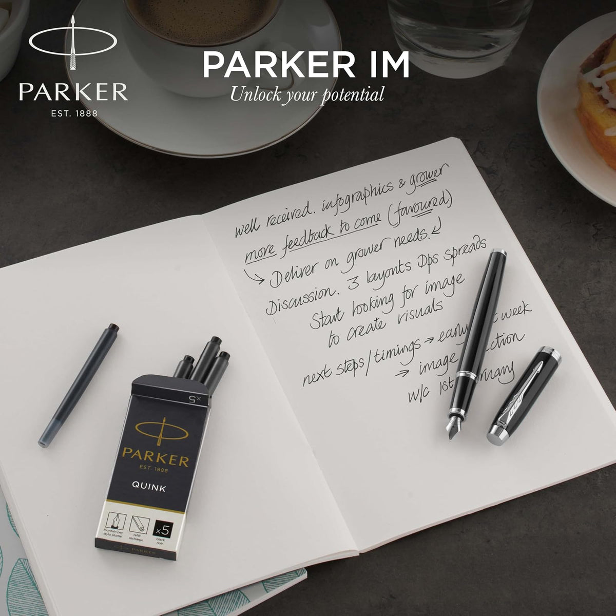 Parker IM Pluma Estilográfica, Negro (Black Chrome Trim), Punta Fina
