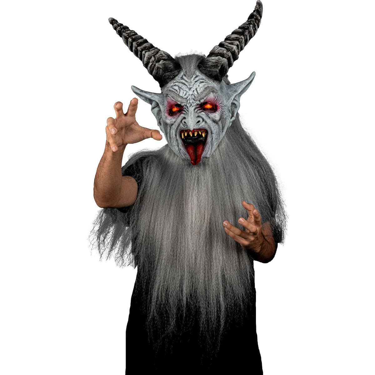 Ghoulish Productions Máscara De Látex Winter Krampen, Accesorio Cosplay Demonio de la Navidad, Disfraz Aterrador para Halloween y Fiestas Temáticas, Cosplay Monstruos Mitológicos, Diseño Artesanal