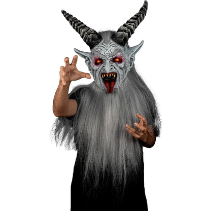 Ghoulish Productions Máscara De Látex Winter Krampen, Accesorio Cosplay Demonio de la Navidad, Disfraz Aterrador para Halloween y Fiestas Temáticas, Cosplay Monstruos Mitológicos, Diseño Artesanal