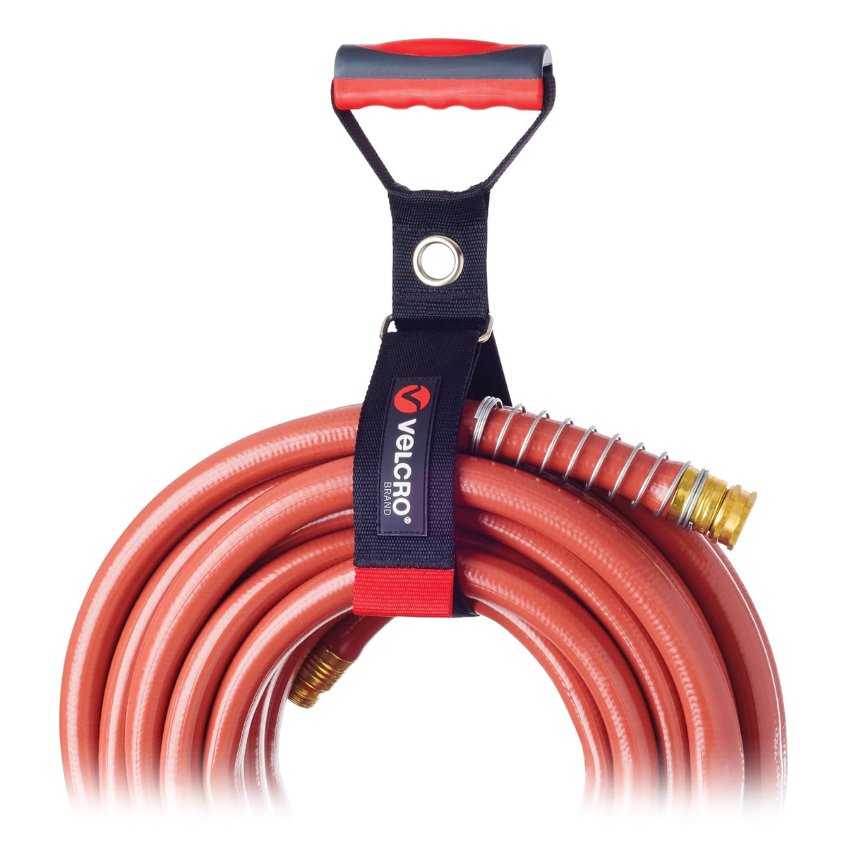 Correa de transporte resistente de la marca VELCRO con asa, capacidad para 100 libras, almacenamiento de cable de extensión, transporte o cuelgue fácilmente mangueras de jardín, organización duradera - Mediano - Negro -