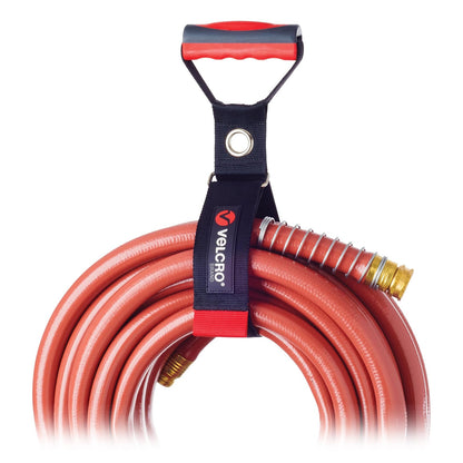 Correa de transporte resistente de la marca VELCRO con asa, capacidad para 100 libras, almacenamiento de cable de extensión, transporte o cuelgue fácilmente mangueras de jardín, organización duradera - Mediano - Negro -