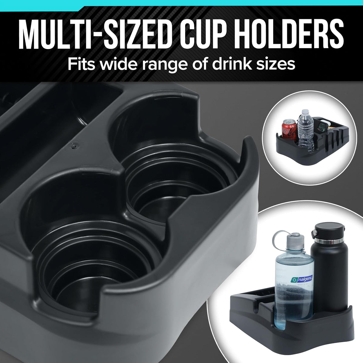 Universal Car Floor Center Console con Doble portavasos, Organizador portátil de Almacenamiento para Consolas centrales