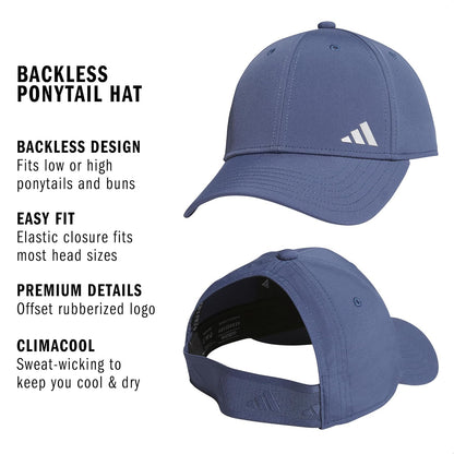 Adidas Backless Ponytail Hat Adjustable Fit Baseball Cap Gorra de béisbol Mujer
